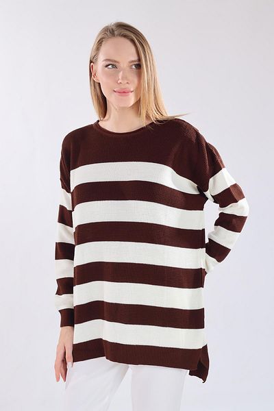 Rays 5380 Μοντέλο - Bitter Brown Crew Neck ριγέ χιτώνα