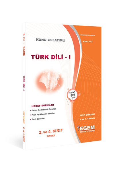 Egem Eğitim Yayınları AÖF 2. Sınıf Türk Dili-I Güz Dönemi 3. Yarıyıl Konu Anl...
