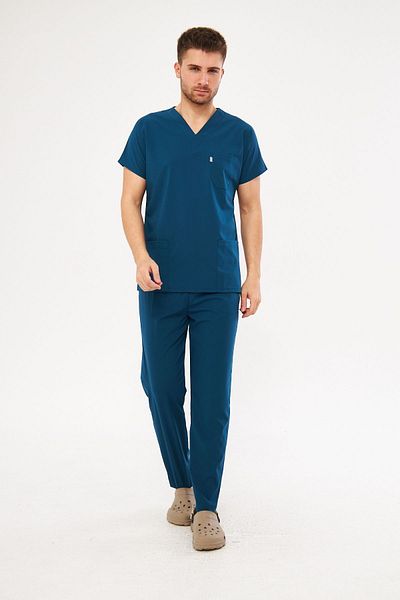 Class Üniforma Petrol Green Lycra Unisex Bat Sleeve Nurse and Doctor Jersey Team Scrubs Hospital Uniform