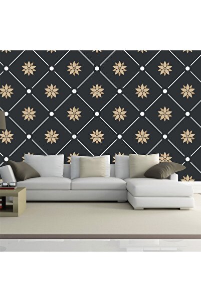 Bigaimaj Duvar Kaplama Folyo Siyah & Gold Kendinden Yapışkanlı 50cmx300cm