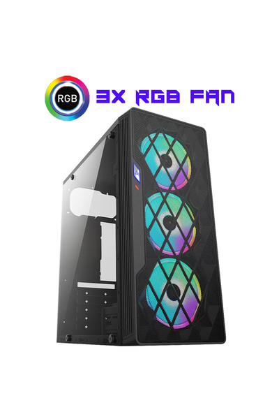 XASER Xsr932 i5 3470 16GB Ram 1TB M.2 NVMe SSD 4GB GT740 Ekran Kartı 24" Curved Oyuncu Bilgisayarı