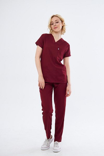 Class Üniforma Burgundy Medical Nurse Uniform Unisex High Cotton Lycra Doctor Doctor Nurse Scrubs