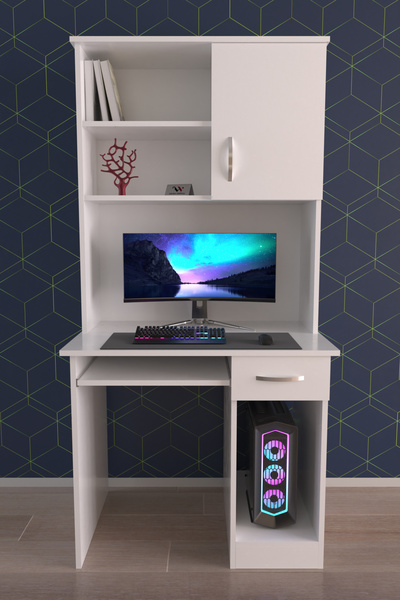 Victor Vallery Kitaplıklı Çalışma Masası Raflı Öğrenci Masası