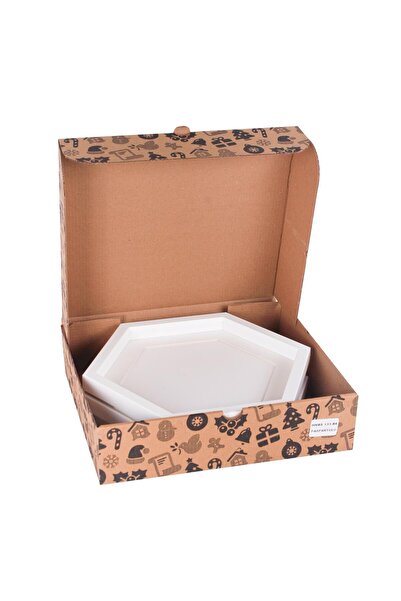 Nobbystar Adhesive Disconnect Large Size White Hexagonal Frame with Paspart - Pack of 3