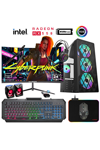 XASER Xsr933 I5 3470 16gb Ram 1tb M.2 Nvme Ssd 4gb Rx550 23.8" Masaüstü Oyuncu Bilgisayarı