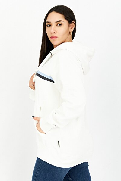 French Connection Women Brand Logo Hooded Fleece Sweatshirt, White