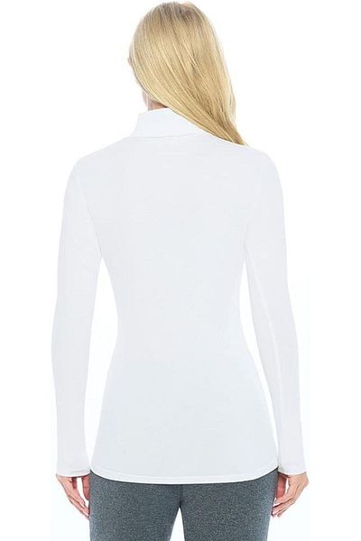 LADY HAZAL Λευκό Slimfit Body Soft Touch Interlock Χτενισμένο Βαμβακερό Μισό Ψαρά Αθλητικό Μπλουζάκι Μέγεθος Hijab