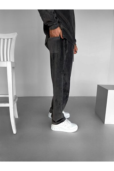 ablukaonline Smoked Men's Jogger - Stretchy, Comfortable Elastic Waist Corduroy Pants