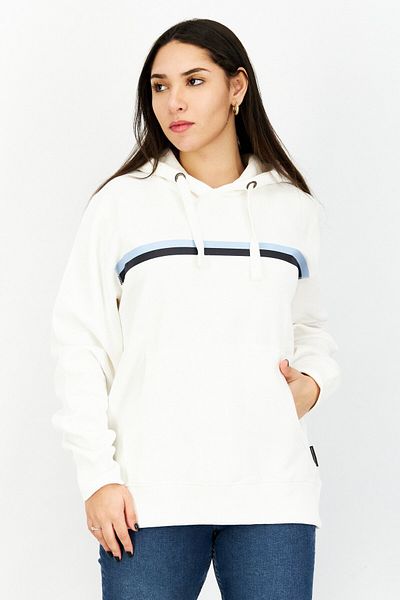 French Connection Women Brand Logo Hooded Fleece Sweatshirt, White