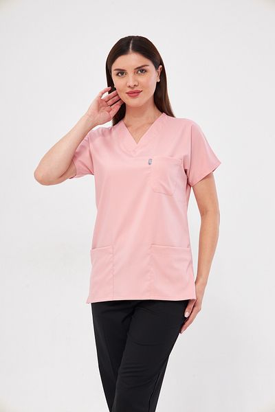 Class Üniforma Ροζ Μαύρο Lycra Unisex Ιατρική Νοσοκόμα και Στολή Χειρουργικής Παλτό