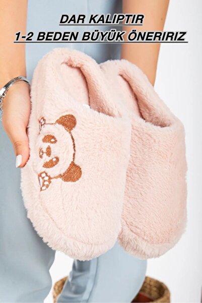 Slipcat Λούτρινες γυναικείες παντόφλες σπιτιού - Αδιάβροχη χοντρή σόλα με λεπτομέρεια προίκας και δέματος