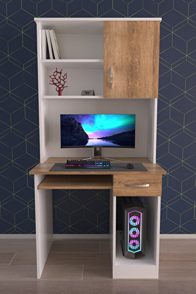 Victor Vallery Kitaplıklı Çalışma Masası Raflı Öğrenci Masası