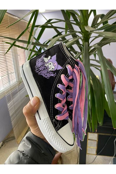 STARYOU STORE Adidași de in negru - Imprimat Kurumi, talpă ortopedică, pantofi sport înalți