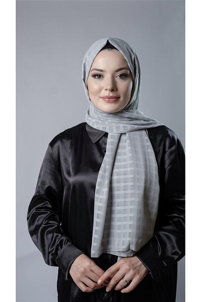HÜRREM BONE Țesătură șifon șifon cu model verde ulei cu dungi 202107_36