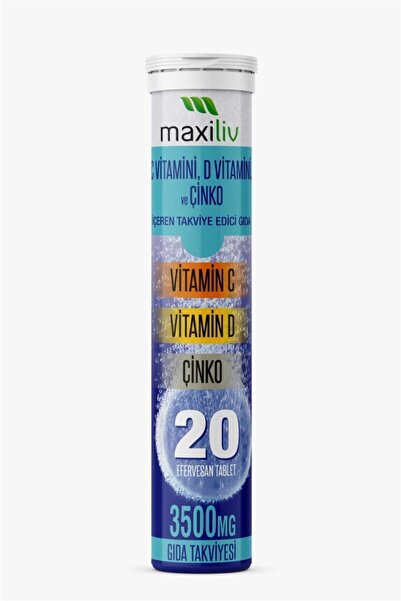 Maxiliv C Vitamini, D Vitamini Ve Çinko Içeren Efervesan Tablet