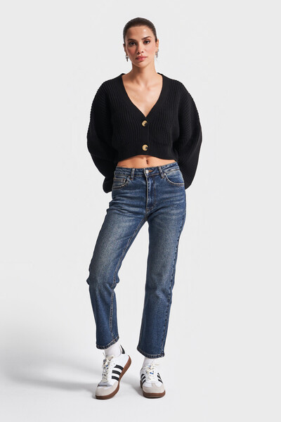 its basic Kadın T.Kot Rengi 2w48 Straight Slim Fit %100 Koton Denim