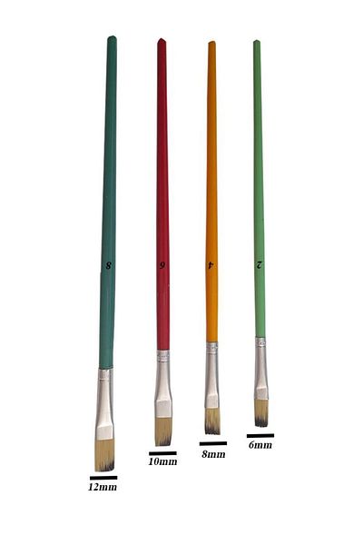 Sibelon Brush Set - Cut End Art - Acrylic and Oil Paint Brushes 4Pcs