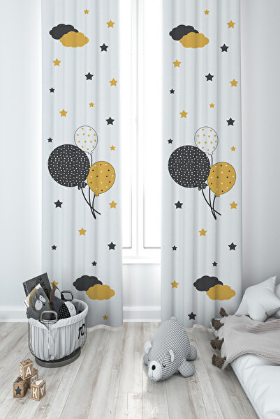 BAMBAŞKA MODA ДИТЯЧА ТА ДИТЯЧА КІМНАТА 2-крила завіса з малюнком зірок YBP-8002