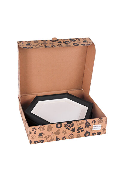 Nobbystar Adhesive Disassemble Large Size Black Hexagonal Frame with Paspart - Pack of 3