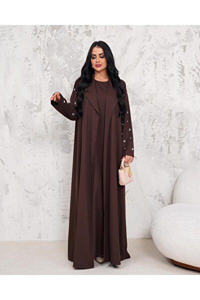 newmisal Stone Detailed Arm and Top Set Abaya Set