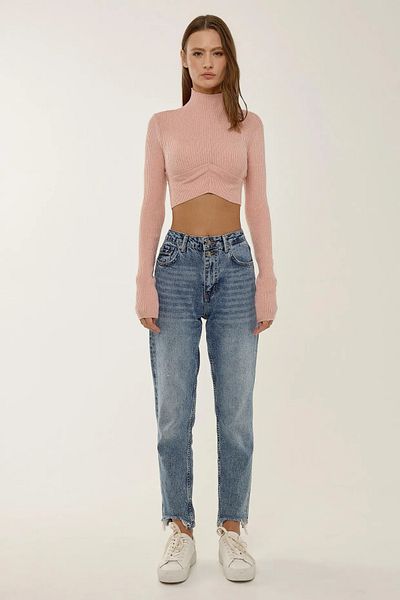 Hiccup Πλεκτό Crop Top με μισό λαιμό