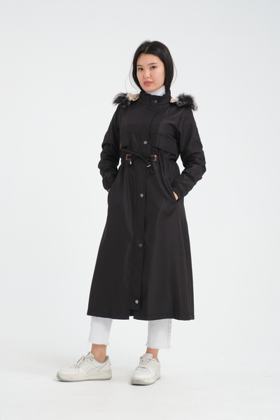 Soydan Güner İçi Kürklü Uzun Bondit Mont 4950