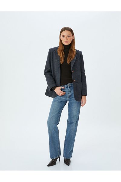 Koton Mittlere Indigo-Jeans für Damen – 5WAL40222MD