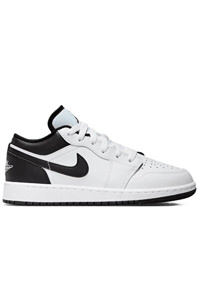 Nike Air Jordan 1 Low(GS) Leather Sneaker Hakiki Deri Siyah Beyaz Unisex Spor...
