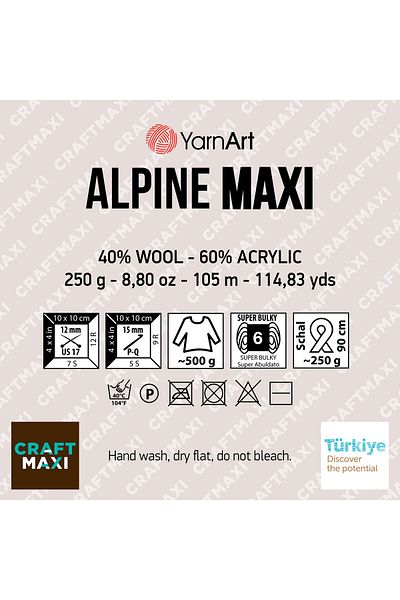 Yarnart Alpine Maxi - Πλεκτό Χέρι Νήμα Μπεζ-666