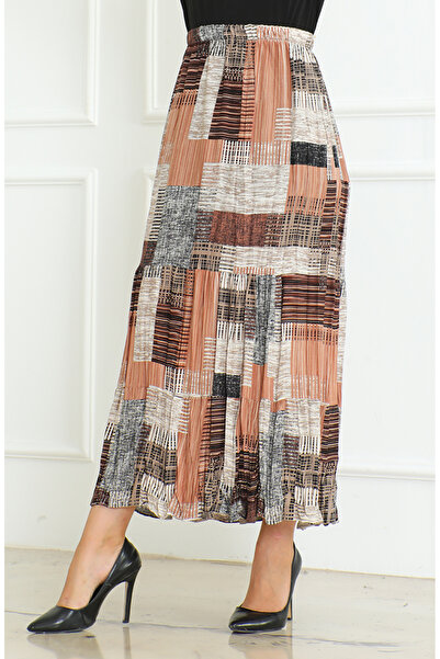 sefamerve Fusta țigănească cu straturi largi, mărime mare 3165D-03 cremă