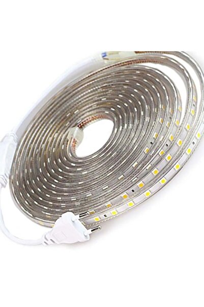 Store PLTECH 220v Fişli Silikonlu Beyaz Şerit Led 3 Çipli Smd 5050 - 1metre