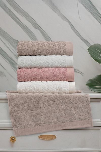 Altınbaşak Кърпа за баня от жакард и бамбук, 4 части - Estate Assorti