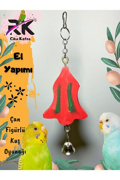 Ciko Kafes Bird Toy with Bell Figure