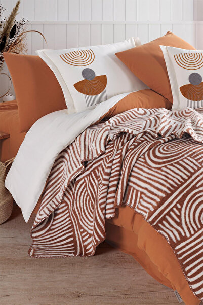 İyi Geceler İstanbul Good Night Istanbul Babylon Tile Double 100% Cotton Duvet Cover and Blanket Set