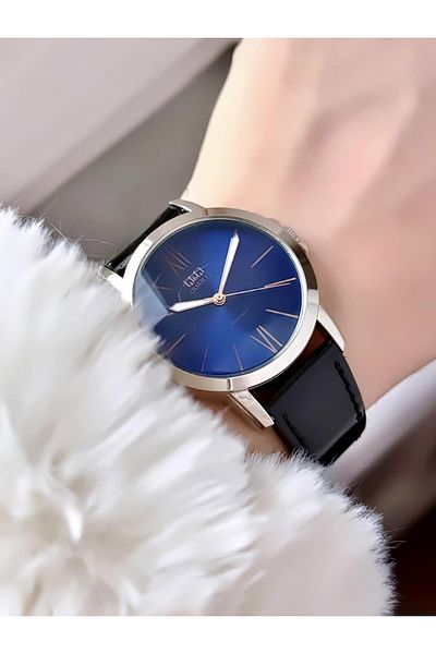 Q&Q Roman Numeral Minimal Leather Band Women's Wristwatch