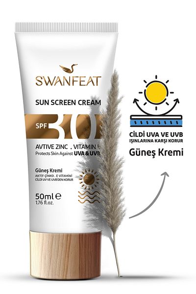 SWANFEAT Containing Hyaluronic Acid - Anti-aging and Blemish Colorless Spf 30 Sunscreen Cream 50 Ml