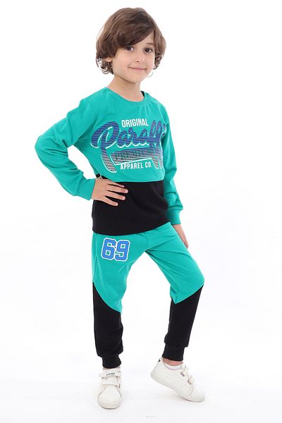 Toontoy Boy's 69 Printed Cotton Tracksuit Set