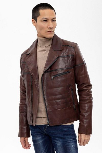 iKiGAi the city braune Lederjacke