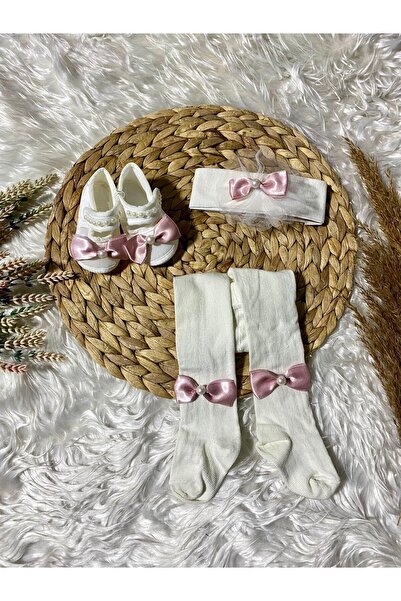 Petite Ponpon Baby Kız Bebek 0-6 Ay Arası 10cm Hediyelik Patik Set Lüx Cırtcıtlı