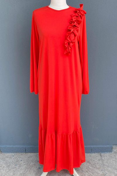 Missemramiss Venezia Neckline Ruffle Sandy Dress 3784