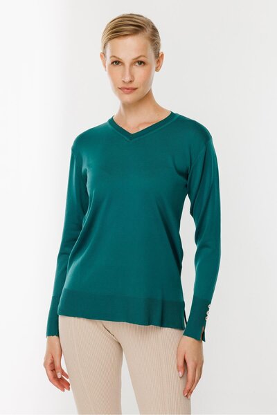 accort V Yaka Basic Triko Kazak-PETROL