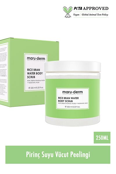 Maru.Derm Body Scrub| Rice Water Body Peeling| AHA + Hyaluronic Acid 250 ML