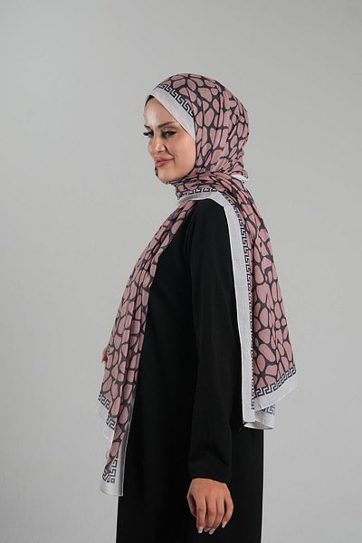 Giverny Βαμβακερό σάλι με ψηφιακή εκτύπωση Leopard Print - Cut Fiber, Powder 202116 _06
