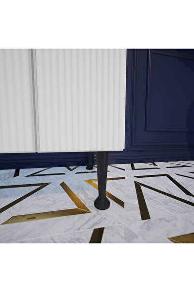 KOÇSAN Picior de mobilier Viena negru 10 cm, picior de mobilier metalic de lux, fotoliu, dulap, comodă, picior de masă