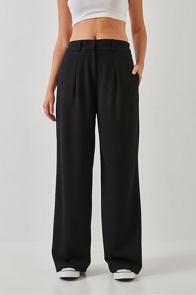 Bianco Lucci Women's Elastic Waist Wide Leg Trousers 3314 60261045