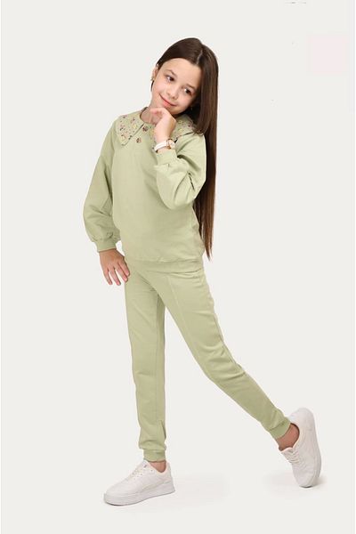 Hafez Kids Flower Button Collar Girl's Suit