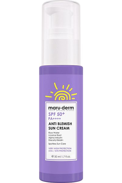 Maru.Derm Sunscreen |   New Formula 2025 |   Spf 50 Anti-Blemish Sunscreen 50 ml |   New Generation Korean Filter