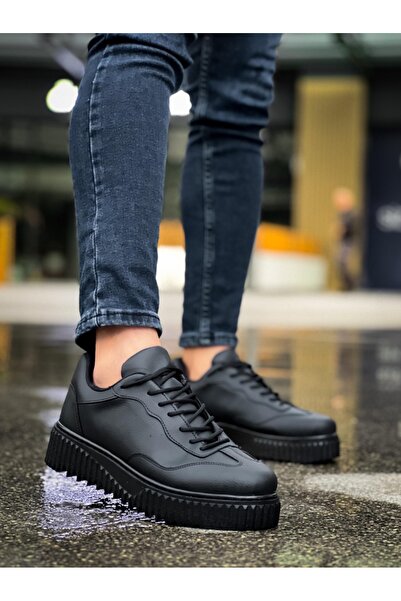 BOA Ba0802 Boa Black Color Black High Sole Men's Casual Shoes