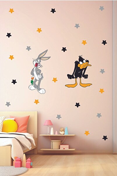GSticker Bugs Bunny Daffy Duck Kids Room Wall Sticker Set Room Ornament Decor...