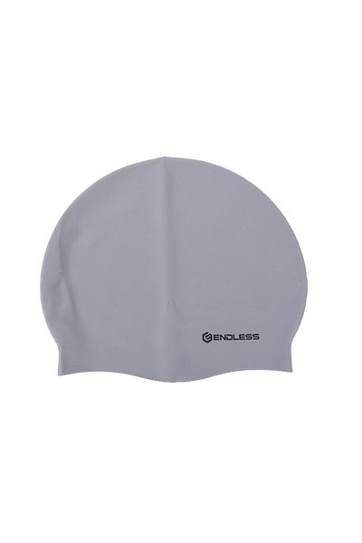 Endless Classic Silicon Swimming Cap | Waterproof | Elastic For Long/short Hair | Silver | Unisex